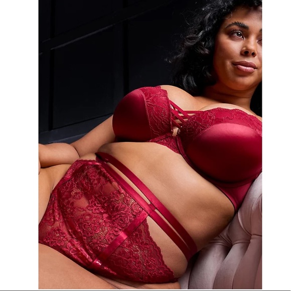 NWT TORRID 2 PAIR! Black and red high waist cut out thong panties - Picture 3 of 11